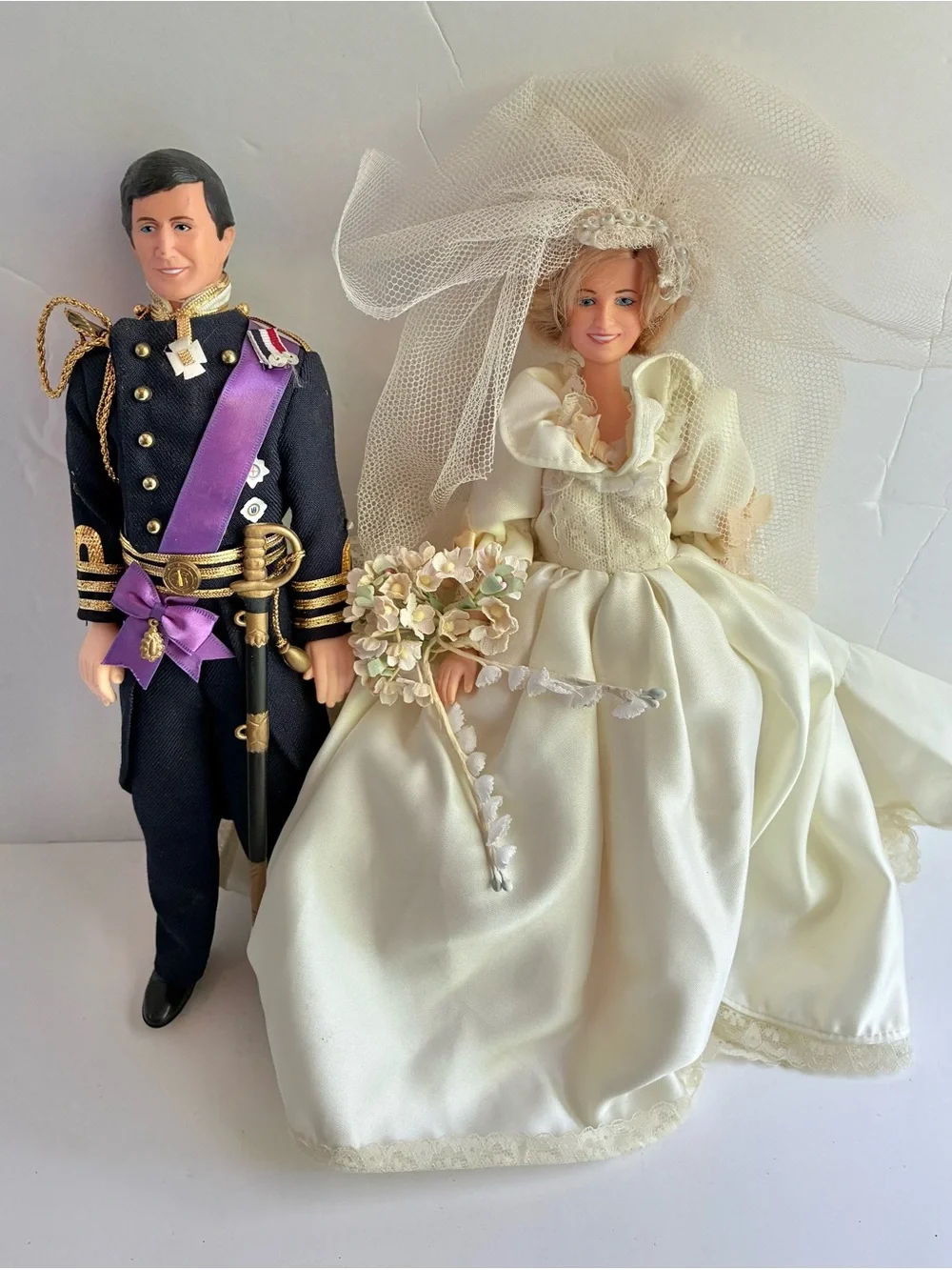 Vintage 1982 Princess Diana & Prince Charles Royal Wedding Doll Set Goldberger